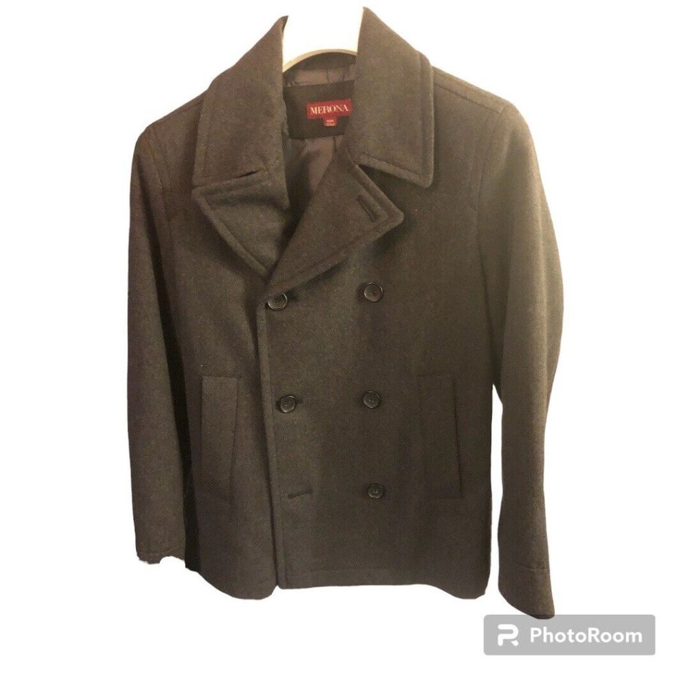 Men's Merona Pea Coat Size Medium Dark Gray